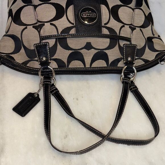 Coach Purse Handbag Y2K Pocketbook Jacquard Signature Logo Satchel Shoulder Bag - Picture 11 of 16